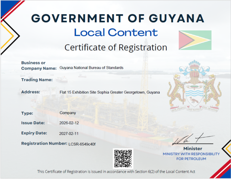 Local Content Card Local Content Certificate - GNBS